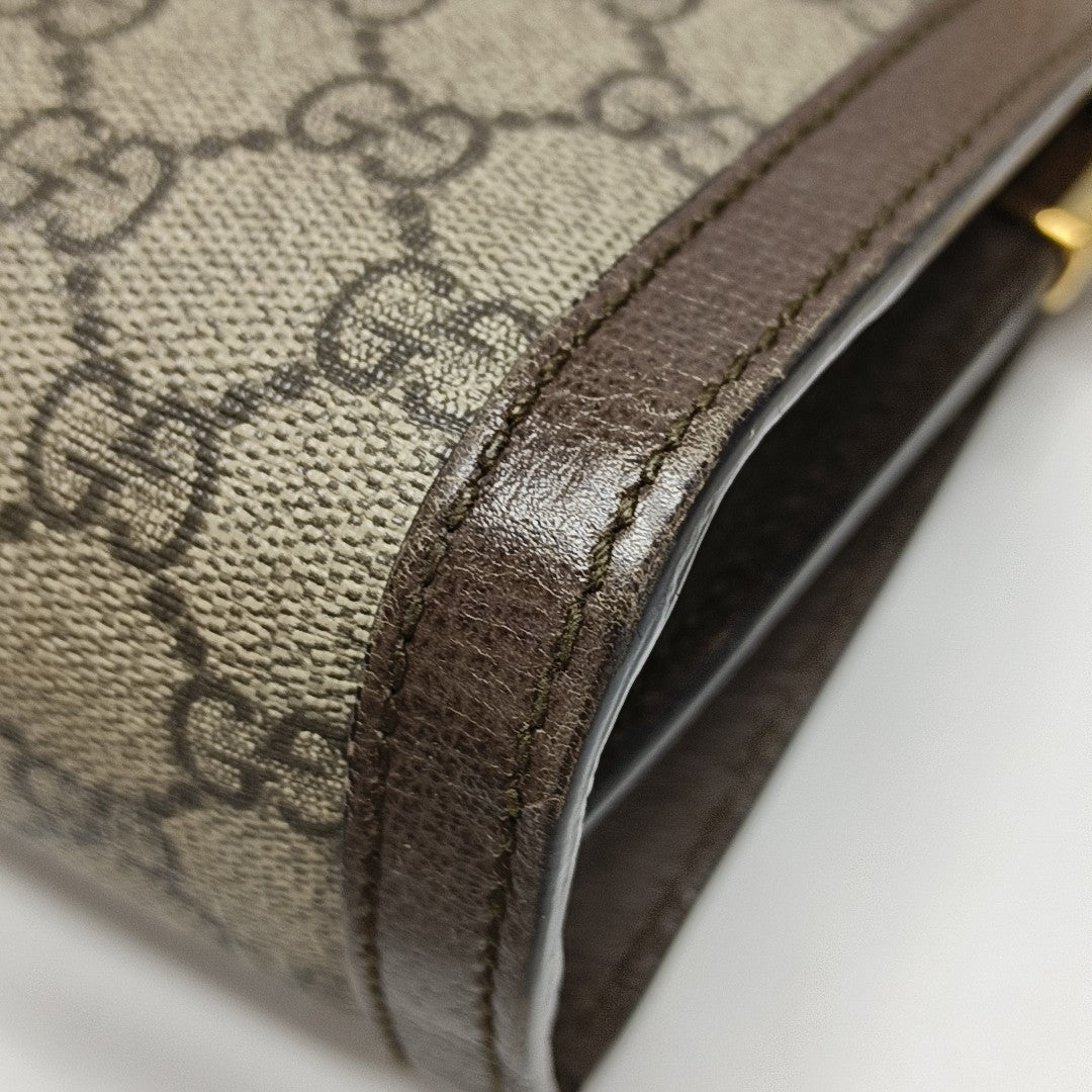 Ophidia Small Monogram Coated Canvas Beige