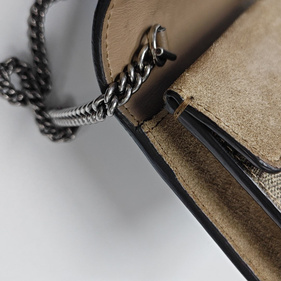 Dionysus Super Mini Monogram Coated Canvas Beige