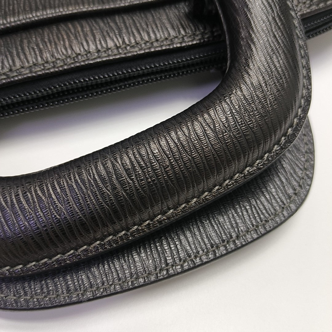 Calfskin Top Handle Bag Black