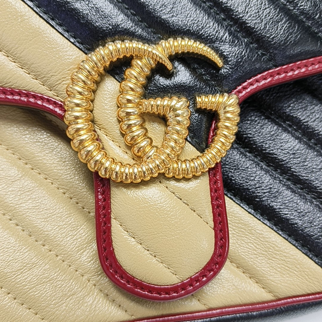 GG Marmont Medium Quilted Calfskin Multicolor