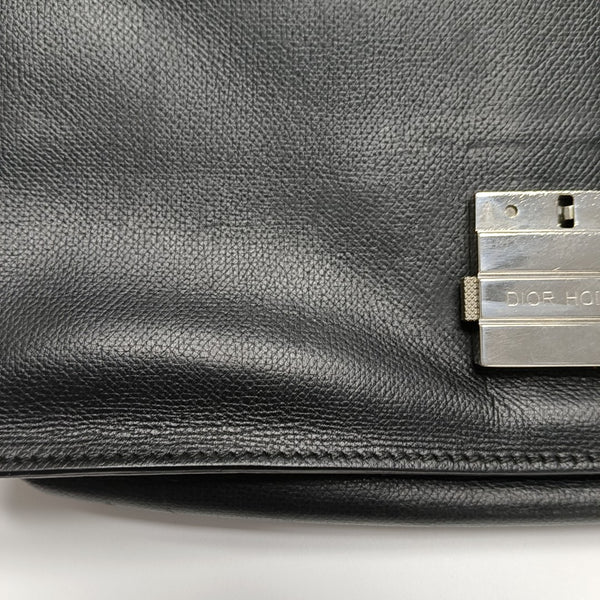 Leather Top Handle Bag Black