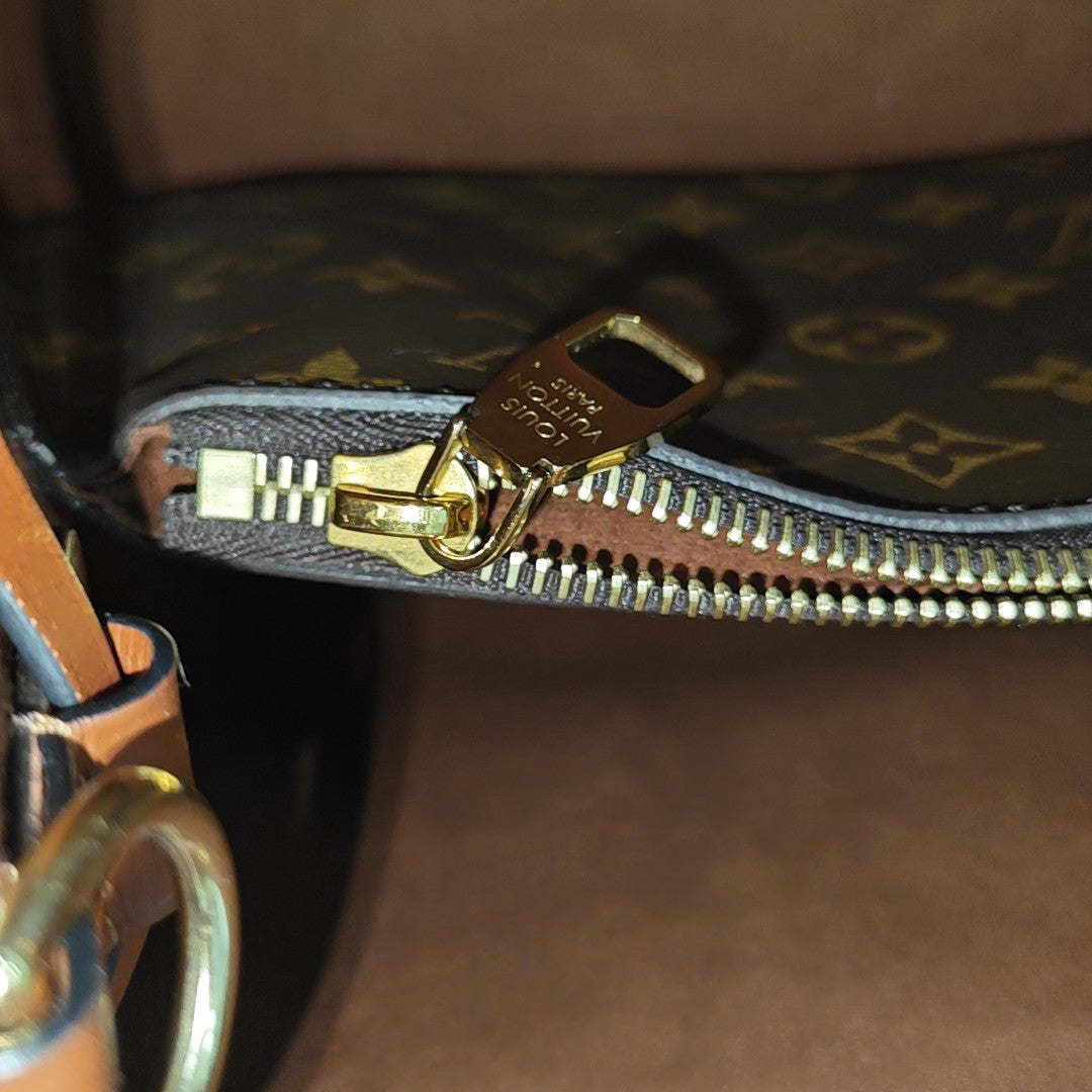 NÉONOÉ MM Monogram Coated Canvas Brown