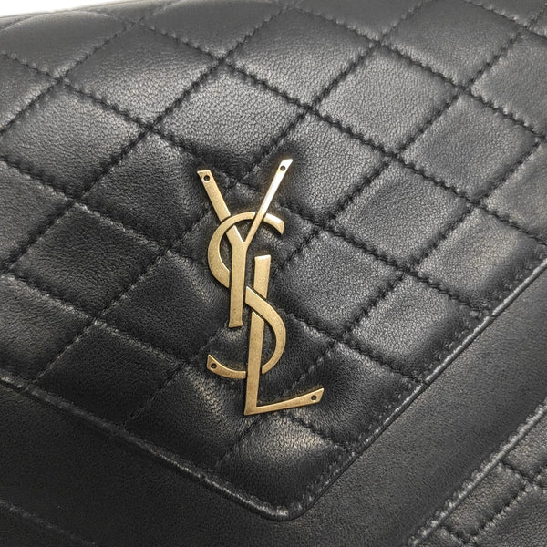Quilted Lambskin Shoulder Bag Black