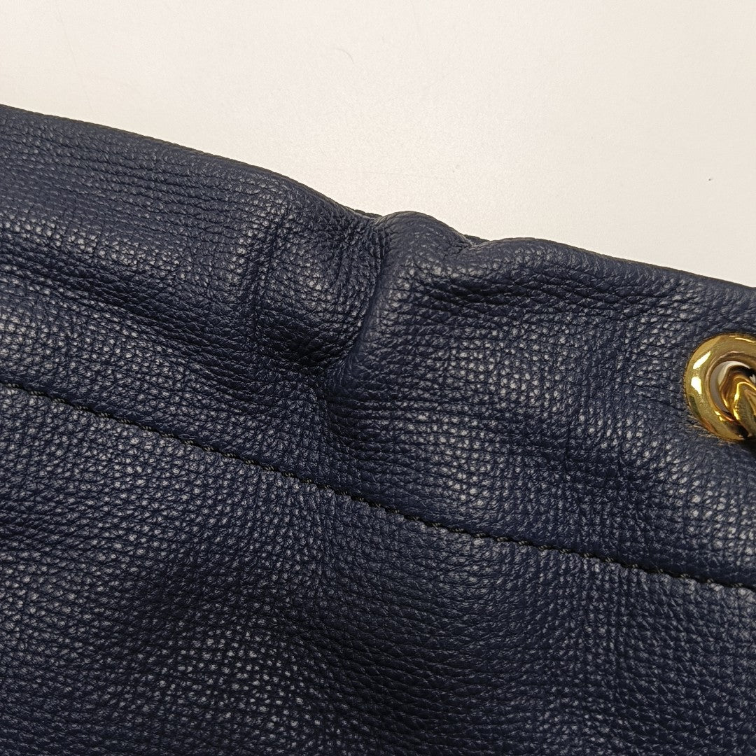 Calfskin Shoulder Bag Blue