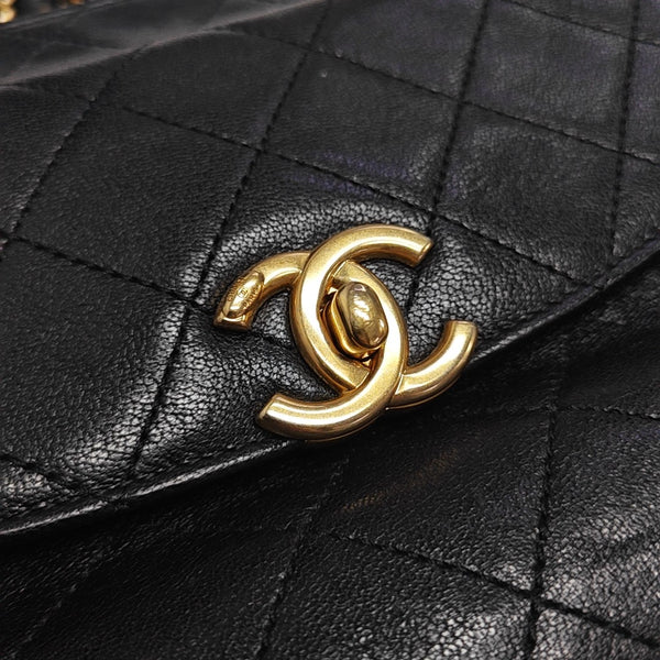 Quilted Calfskin Shoulder Bag Black