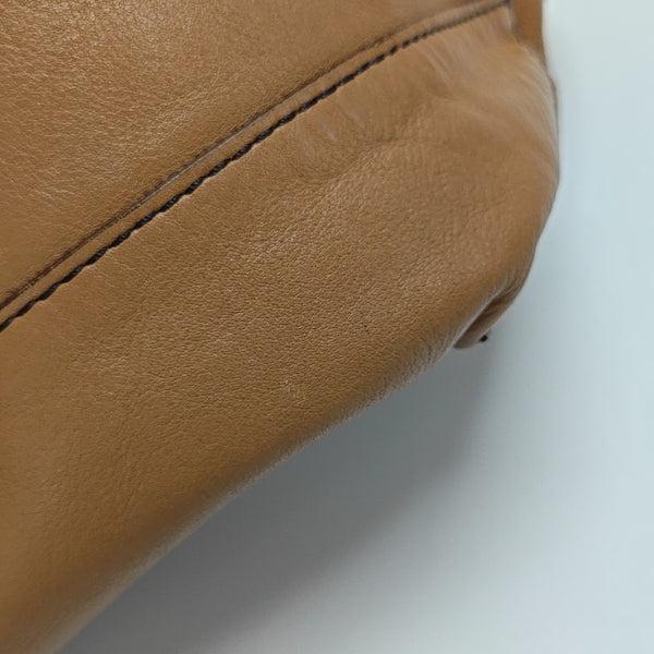 Calfskin Top Handle Bag Brown