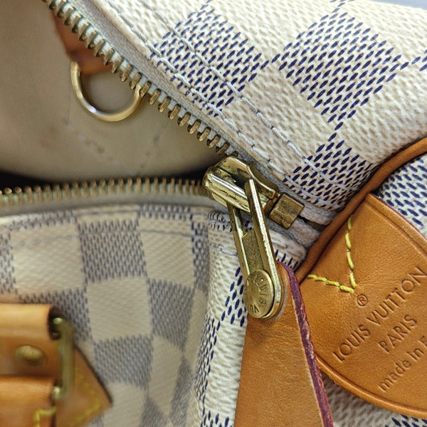 SPEEDY 30 Damier Azur Coated Canvas White
