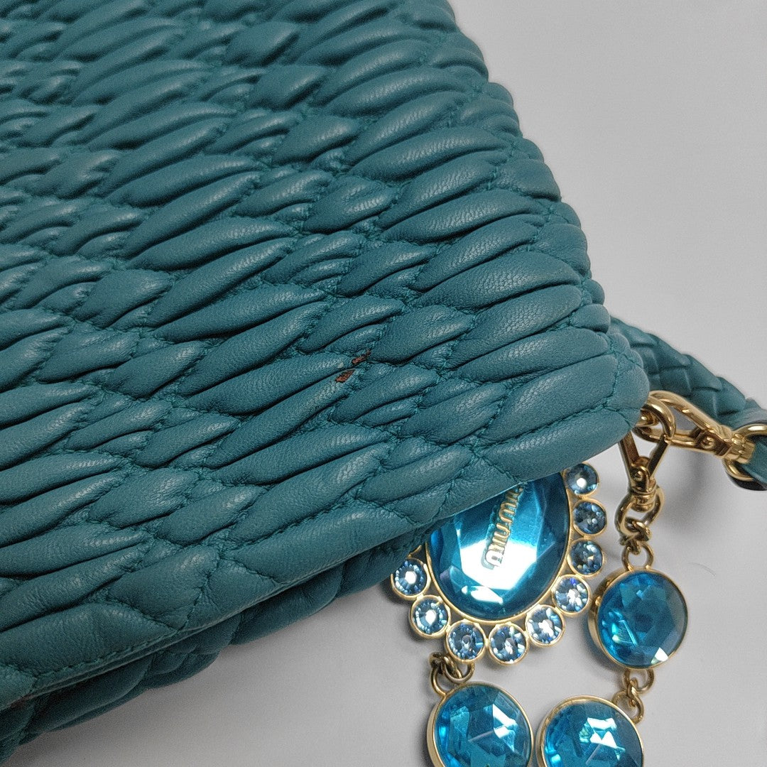 Crystal Quilted Lambskin Blue