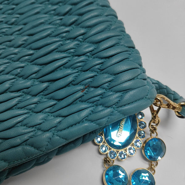 Crystal Quilted Lambskin Blue