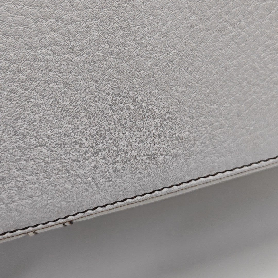Saddle Medium Calfskin White