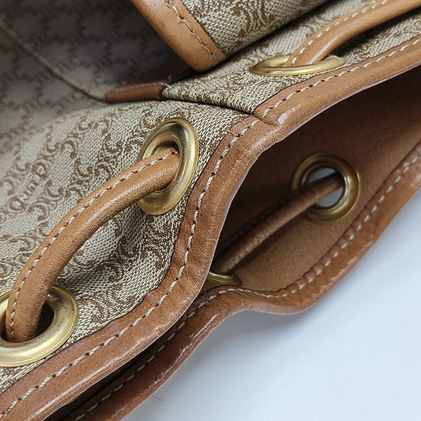 Coated Canvas Backpack Beige