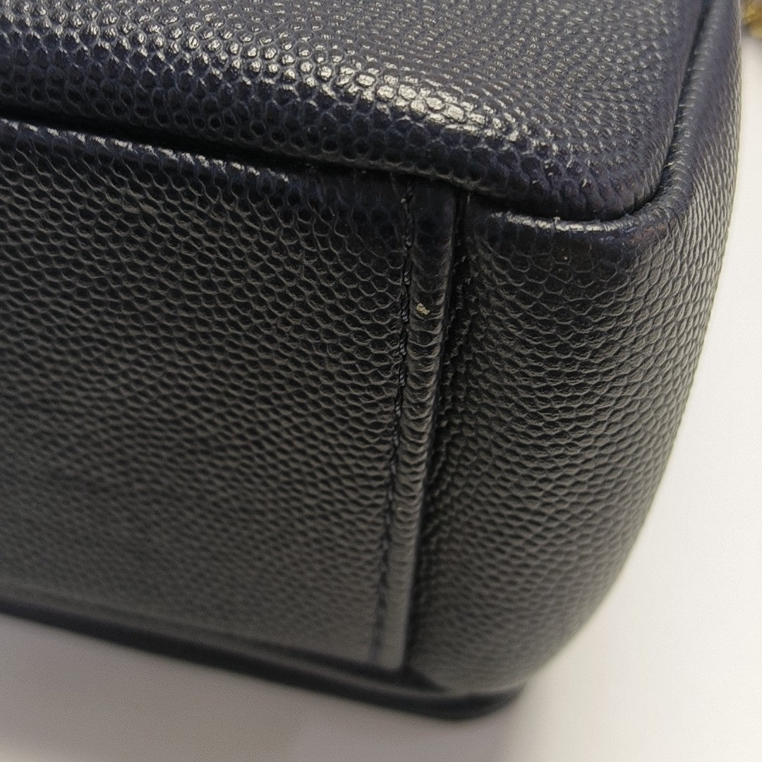 Grained Calfskin Shoulder Bag Blue