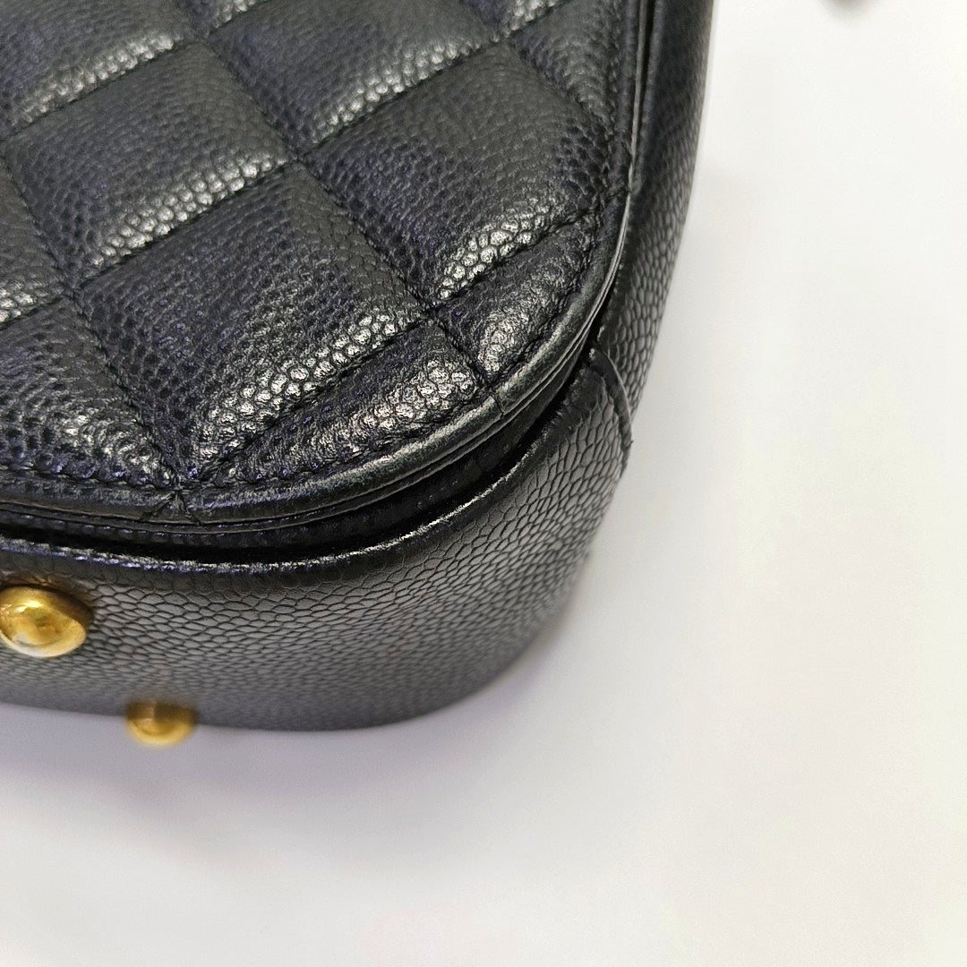 Quilted Grained Calfskin Black
