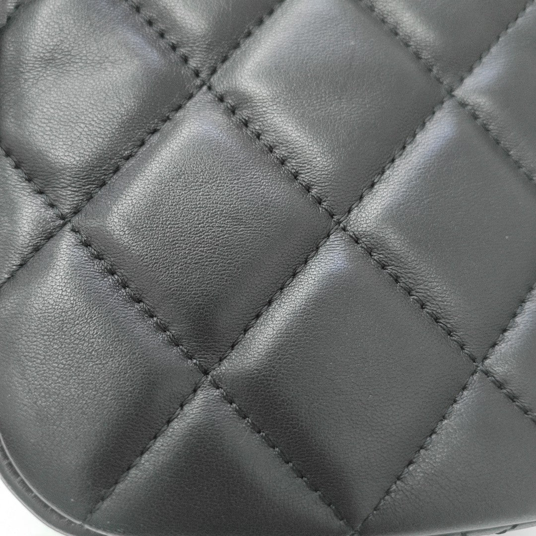Quilted Lambskin Shoulder Bag Black