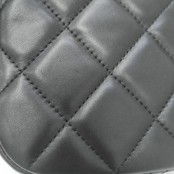 Quilted Lambskin Shoulder Bag Black