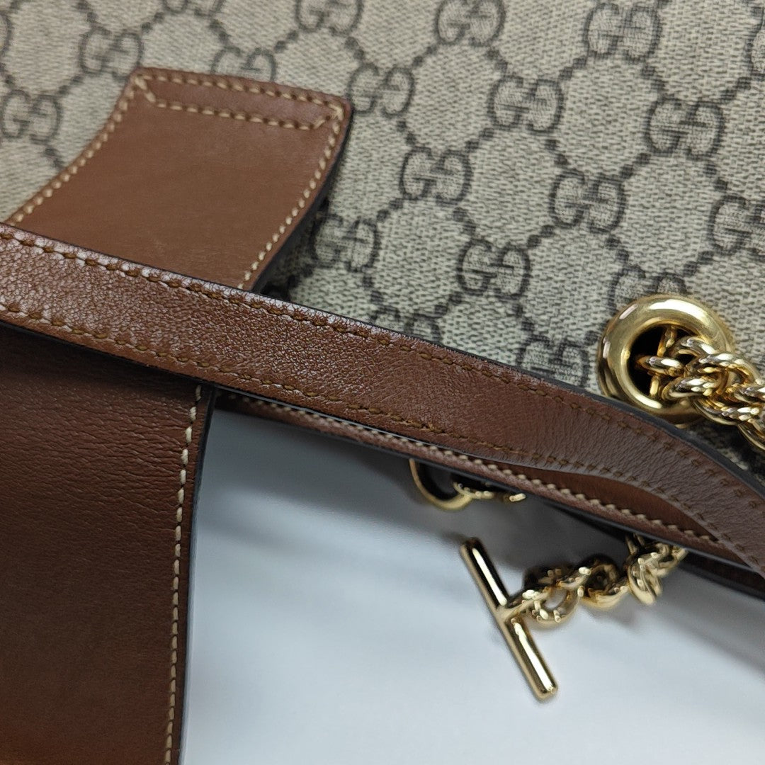 Padlock Medium Monogram Coated Canvas Beige
