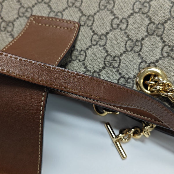 Padlock Medium Monogram Coated Canvas Beige