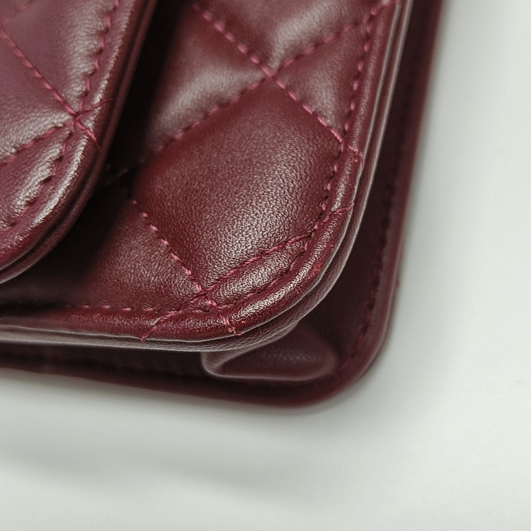 WOC Mini Quilted Lambskin Red