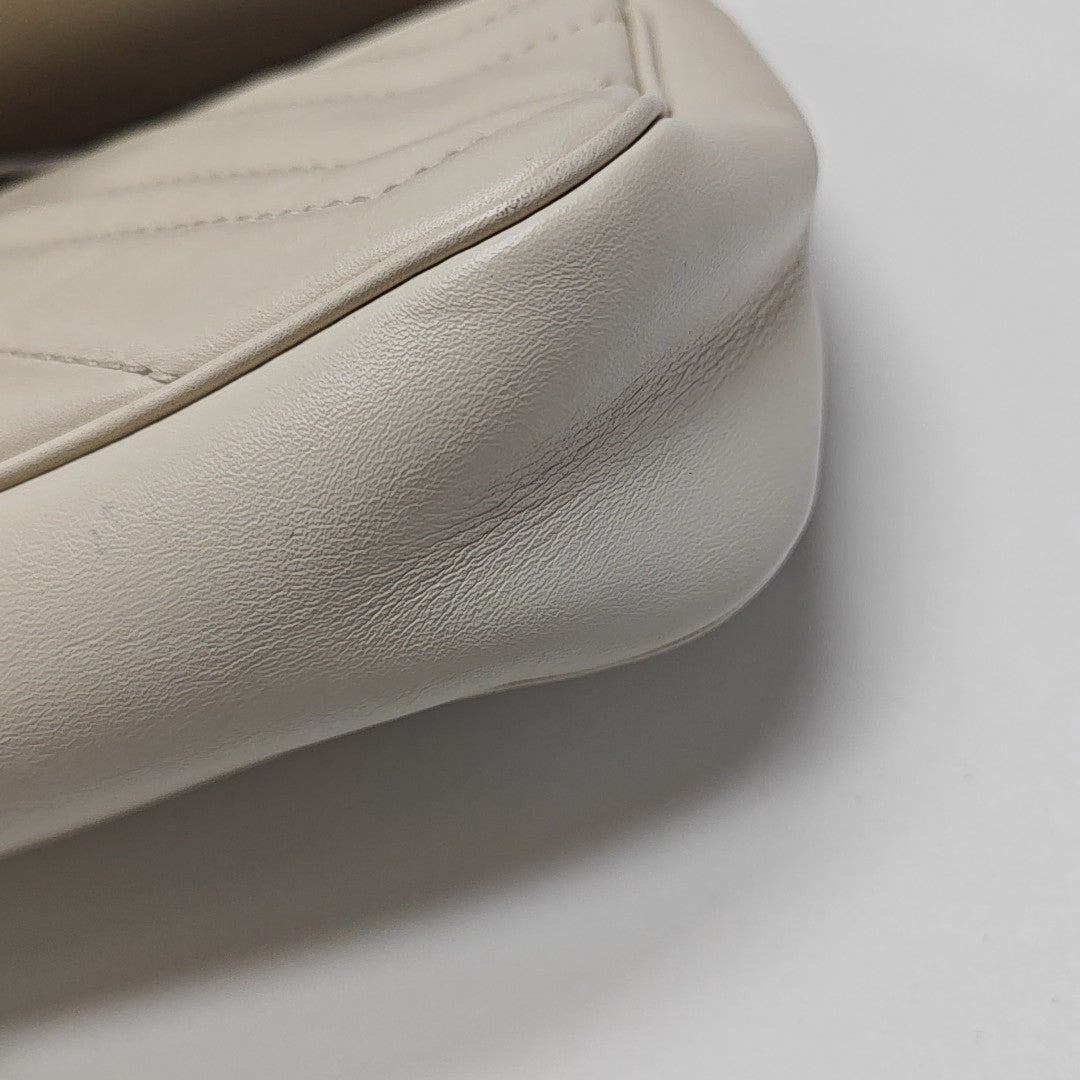 GG Marmont Mini Quilted Calfskin White