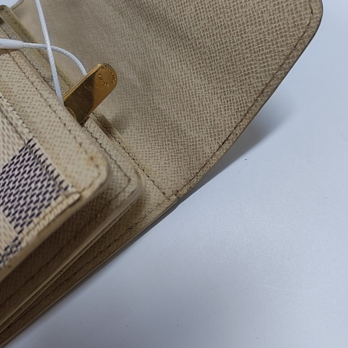 JOEY Damier Azur Coated Canvas White Wallet