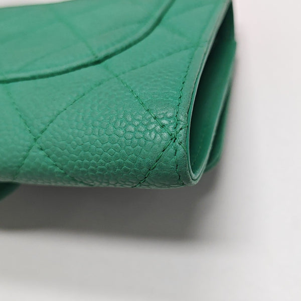 CLASSIC FLAP Mini Quilted Grained Calfskin Green