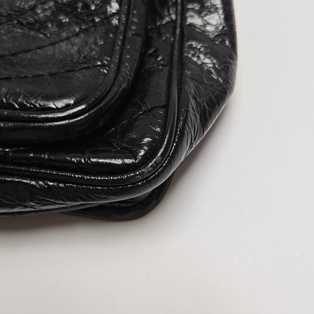 NIKI Small Chevron Calfskin Black