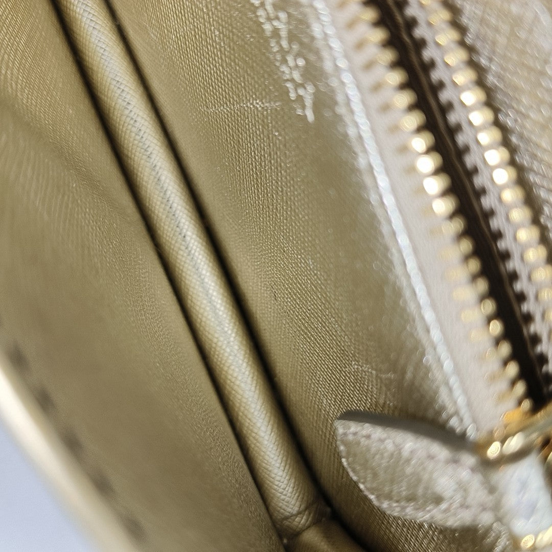 Saffiano Calfskin Shoulder Bag Beige