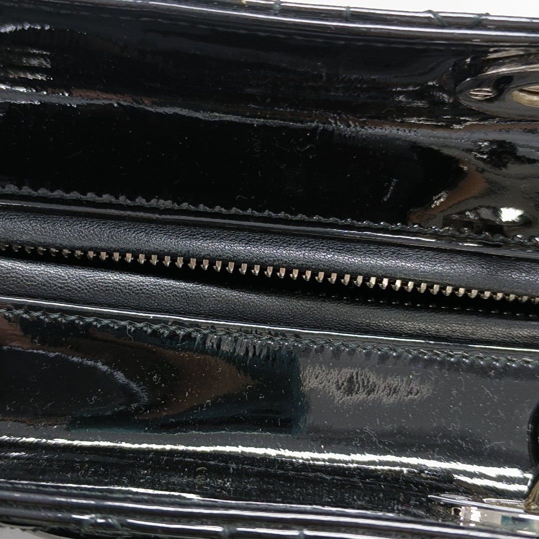 Lady Dior Medium Cannage Patent Leather Black