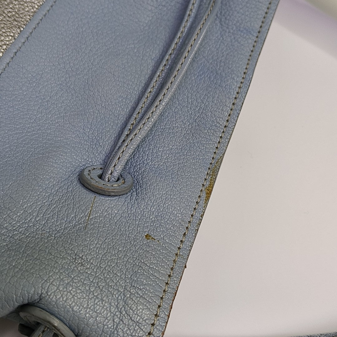 Calfskin Top Handle Bag Silver