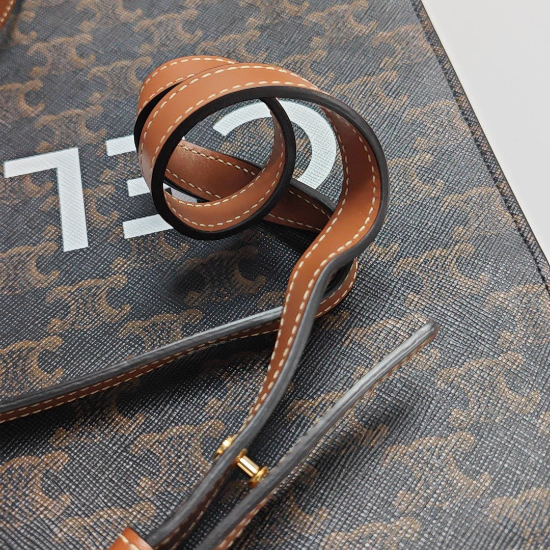 CABAS CELINE Small Coated Canvas Brown