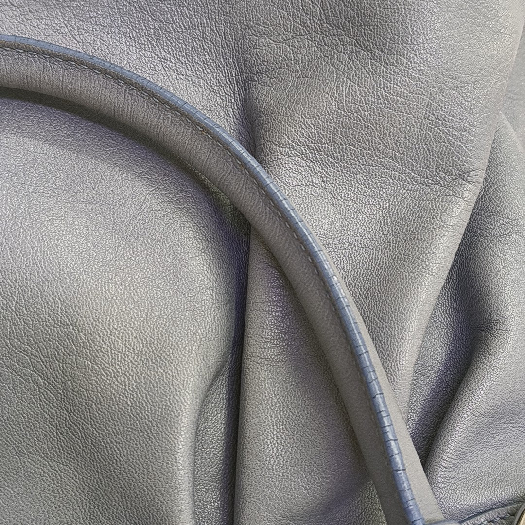 Calfskin Top Handle Bag Blue