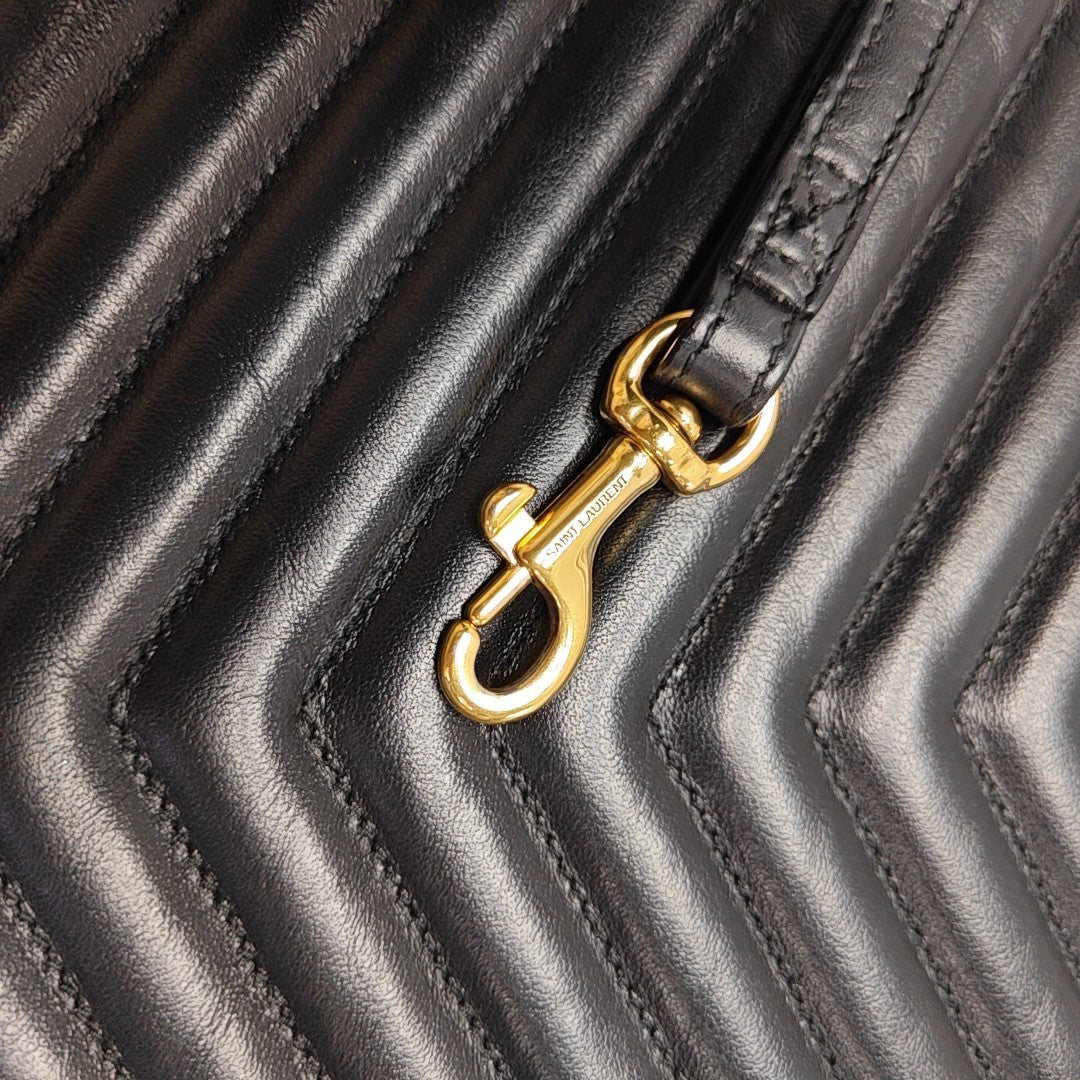 MONOGRAM Chevron Calfskin Black