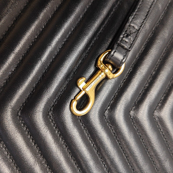 MONOGRAM Chevron Calfskin Black