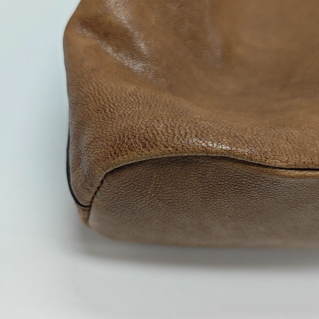 Lambskin Shoulder Bag Brown