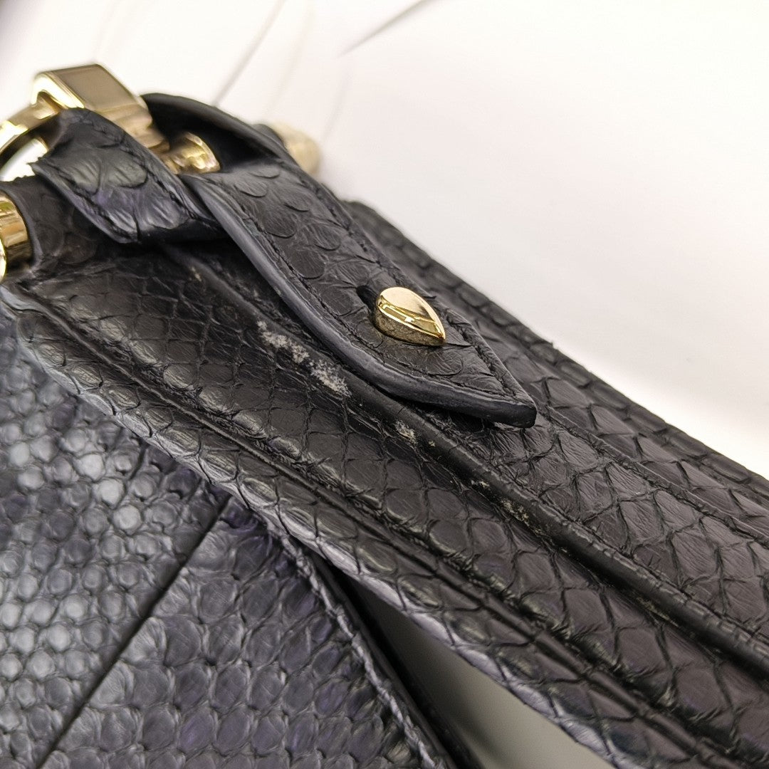 Python Shoulder Bag Black