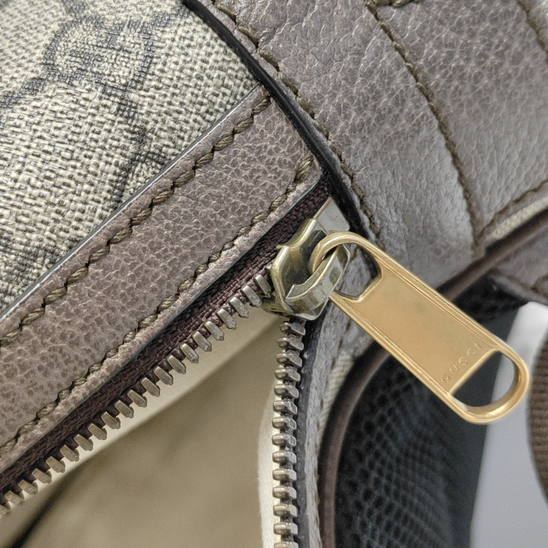 Ophidia Medium Monogram Coated Canvas Beige