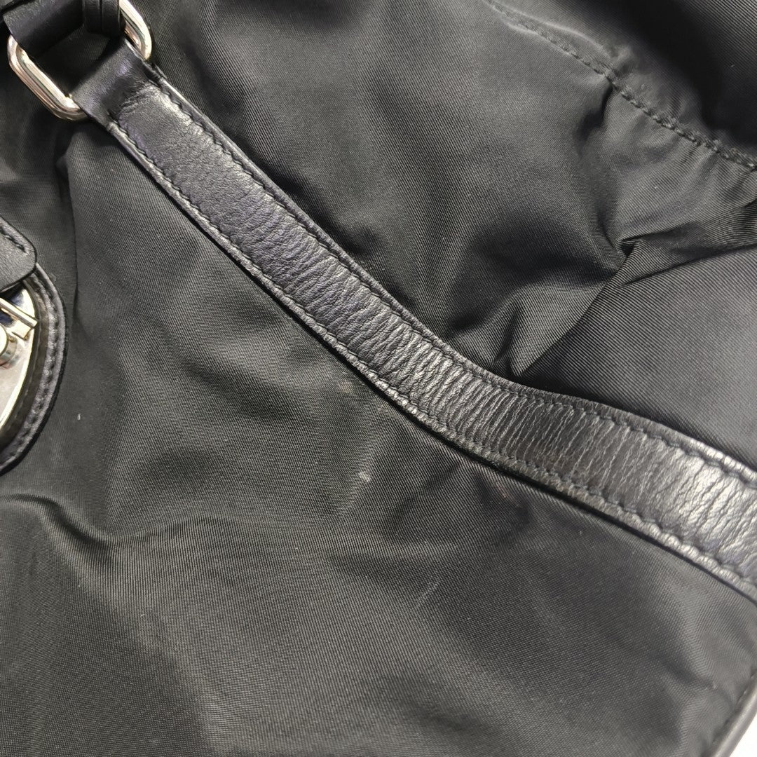 Nylon Shoulder Bag Black
