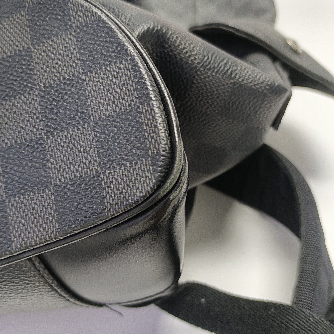 CHRISTOPHER MM Damier Graphite Coated Canvas Gray
