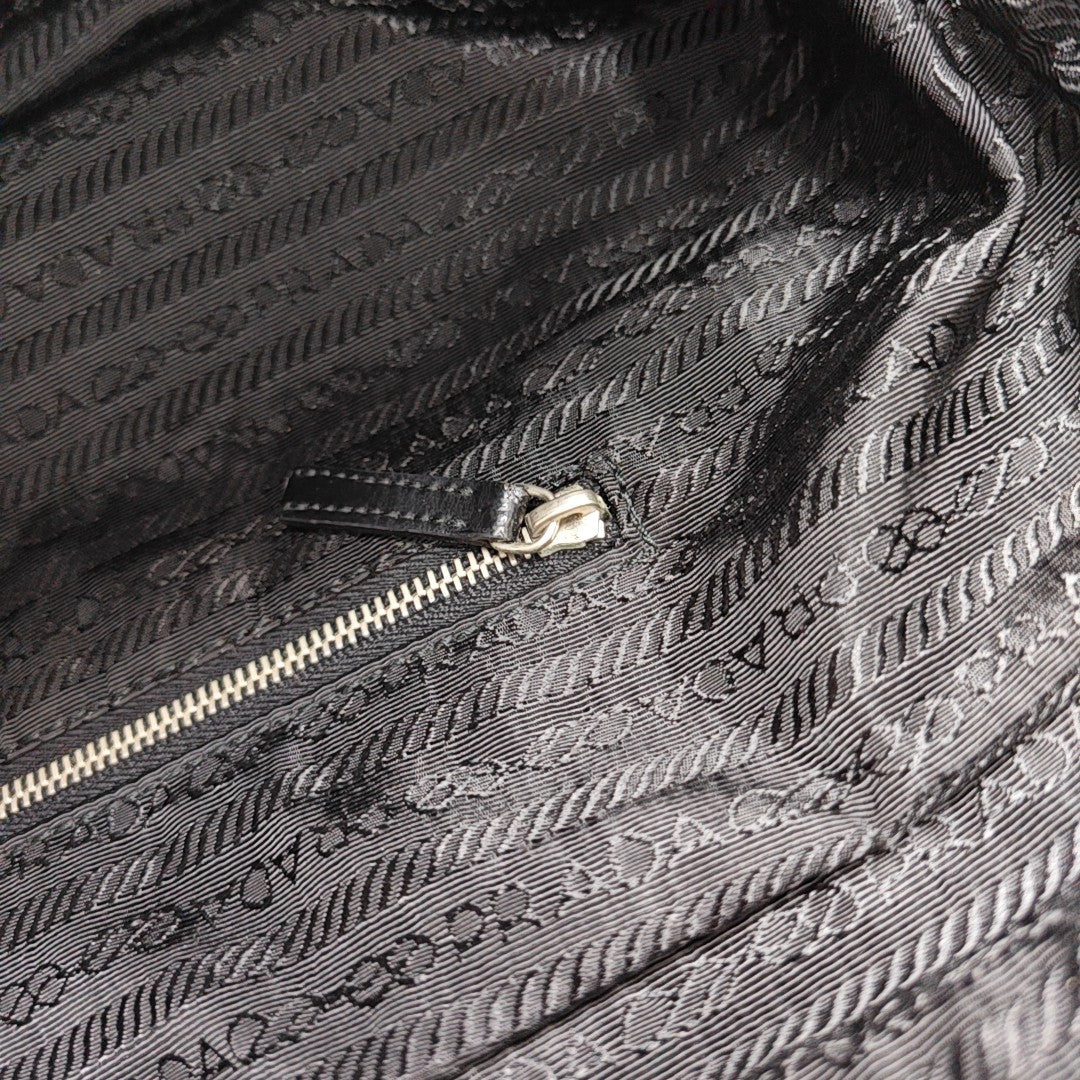 Nylon Top Handle Bag Black