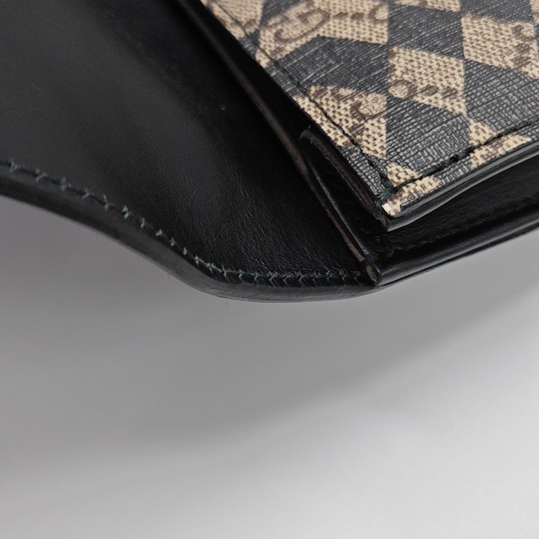 Monogram Coated Canvas Clutch Beige