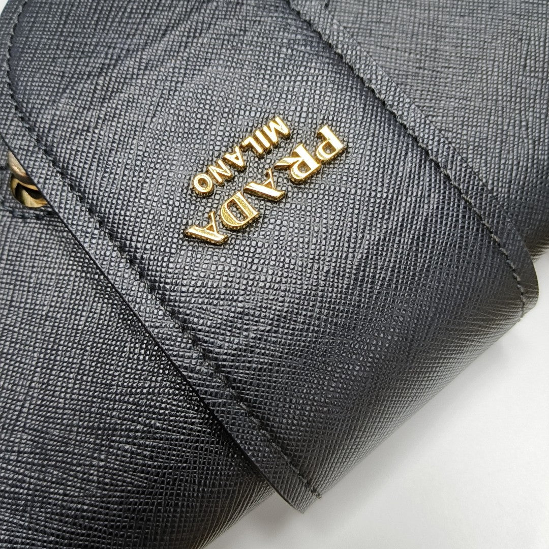 Sidonie Saffiano Calfskin Black