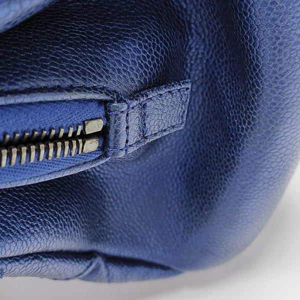 CC TIMELESS SOFT Small Quilted Grained Calfskin Blue