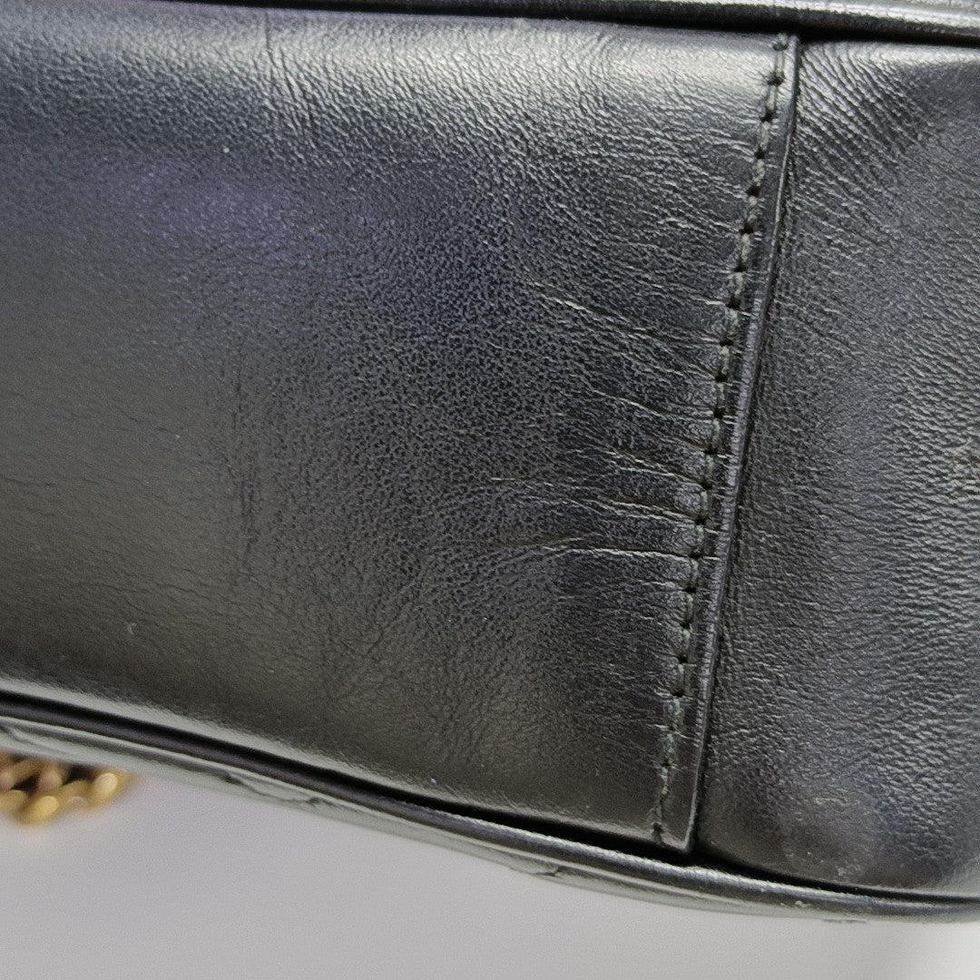 GG Marmont Small Quilted Calfskin Black