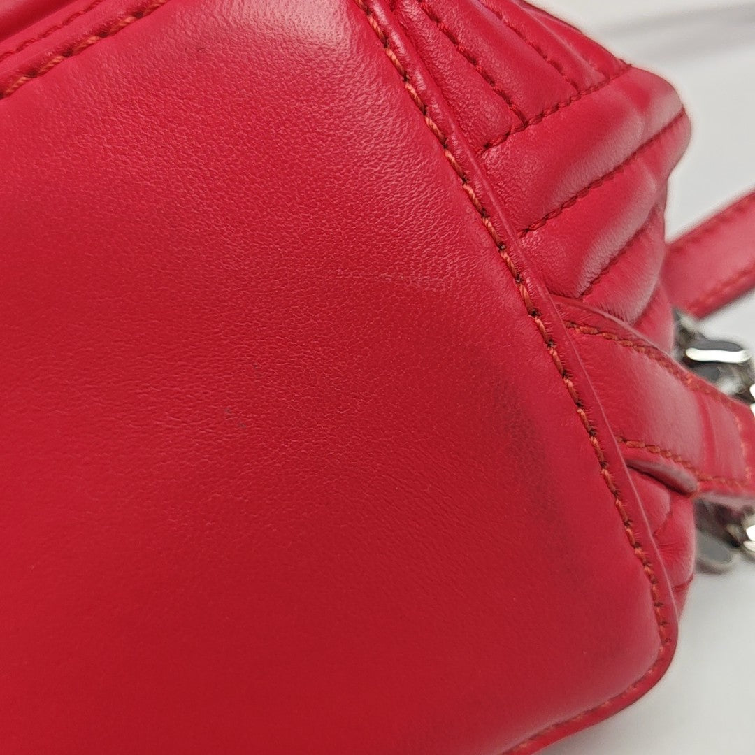 Quilted Calfskin Backpack Red