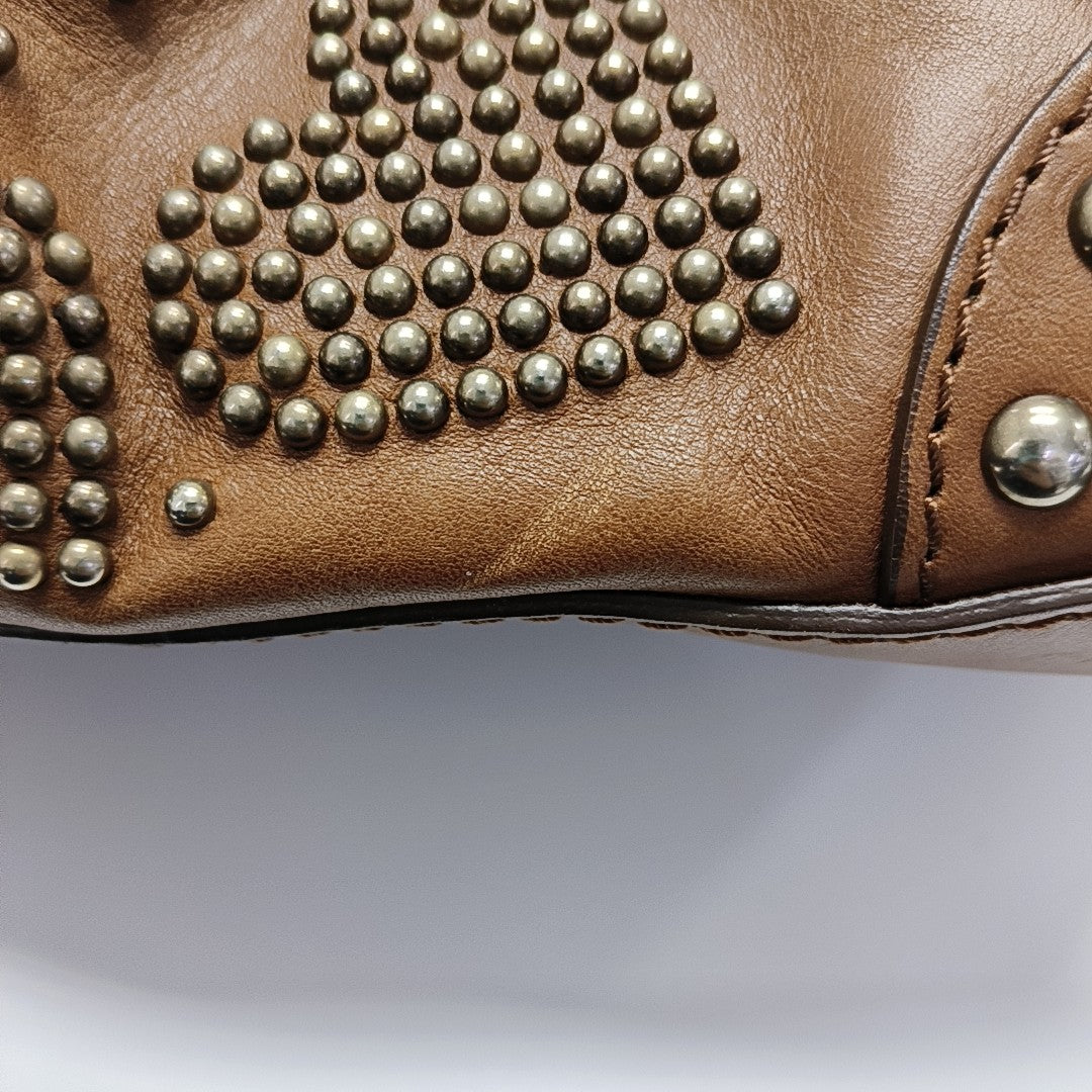 Calfskin Top Handle Bag Brown