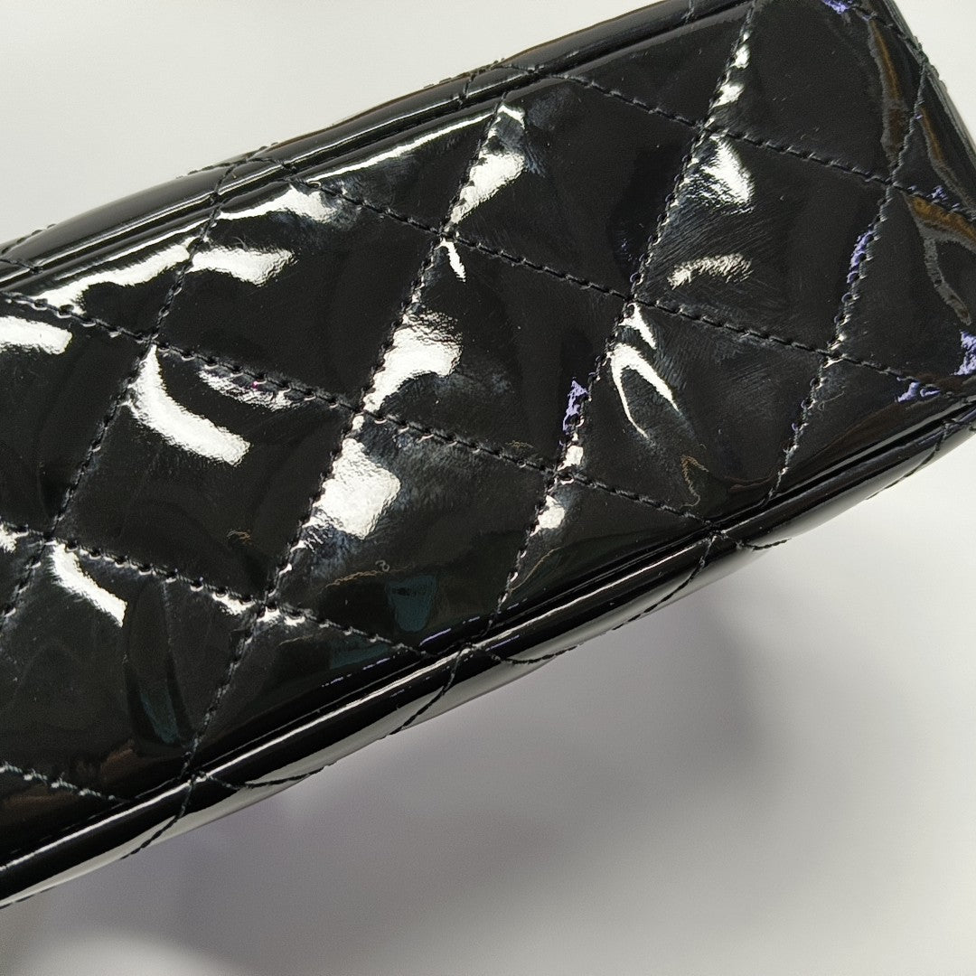 Quilted Patent Leather Black