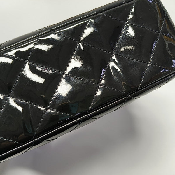 Quilted Patent Leather Black
