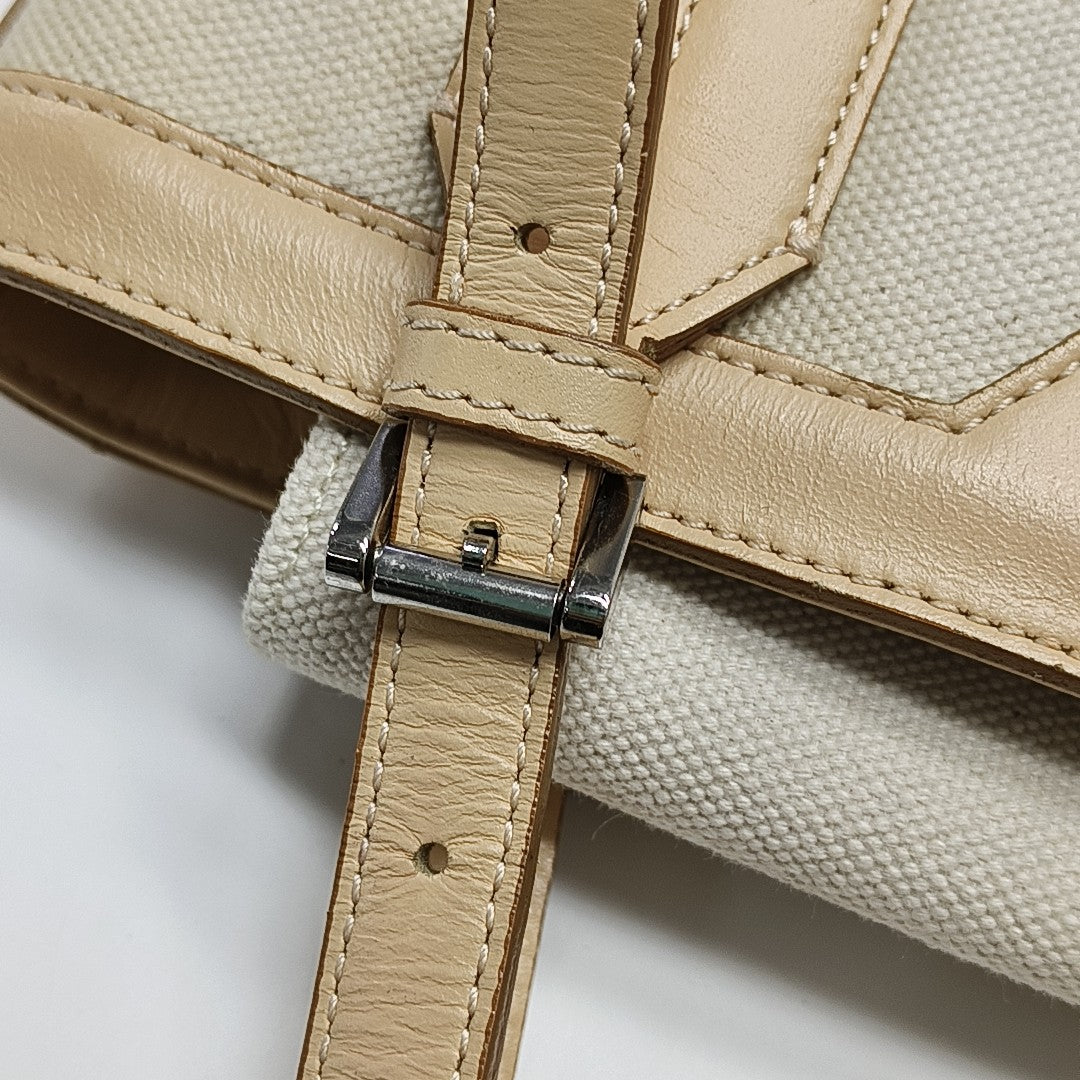 Canvas Top Handle Bag White
