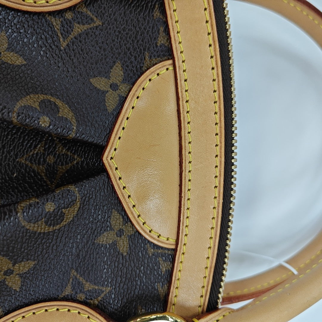 Monogram Coated Canvas Top Handle Bag Brown