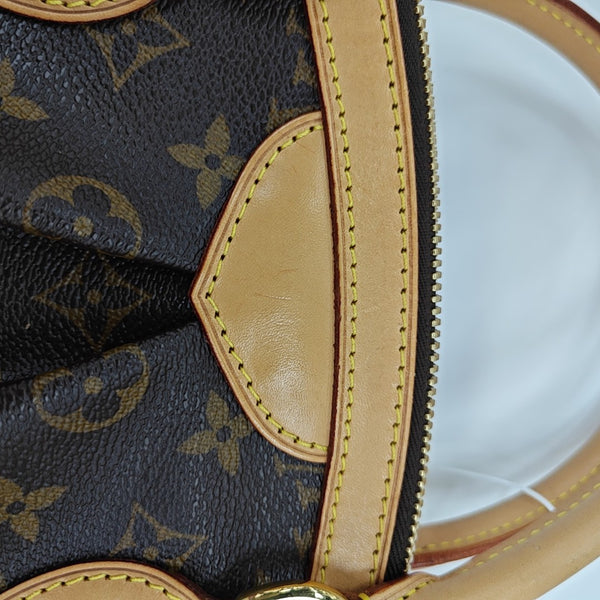 Monogram Coated Canvas Top Handle Bag Brown